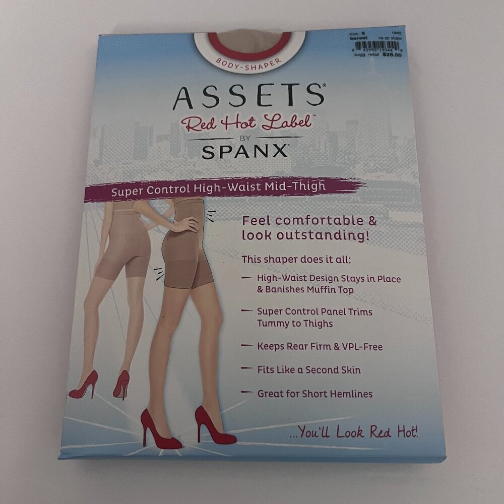 Assets Spanx Super Control High Waist Mid Thigh Shaper Barest Sz 6